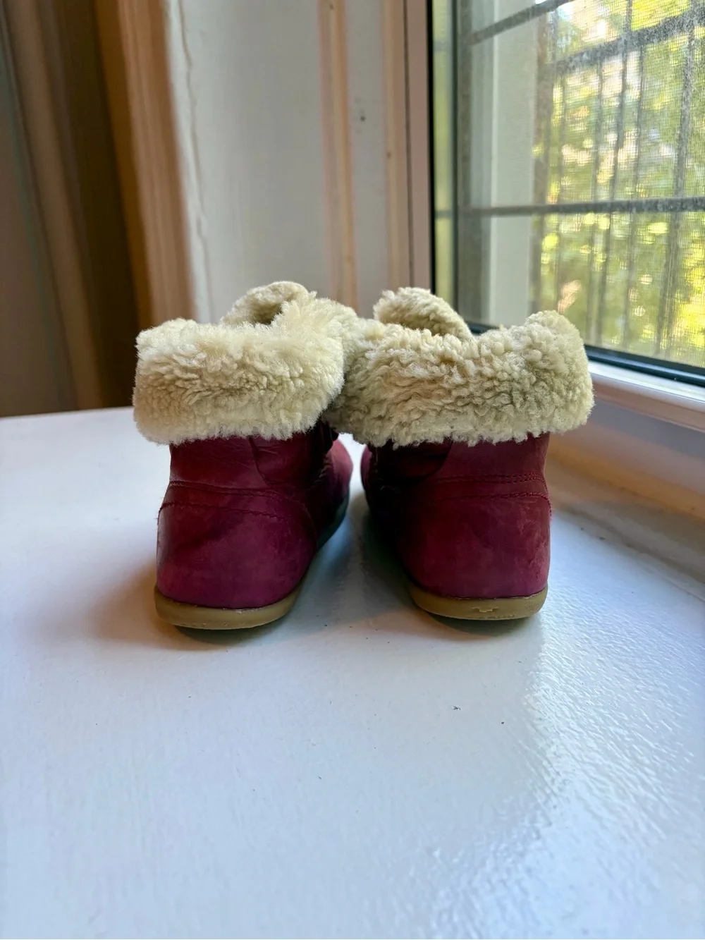 Bobux Kids Burgundy Faux-Shearling Lined Boots